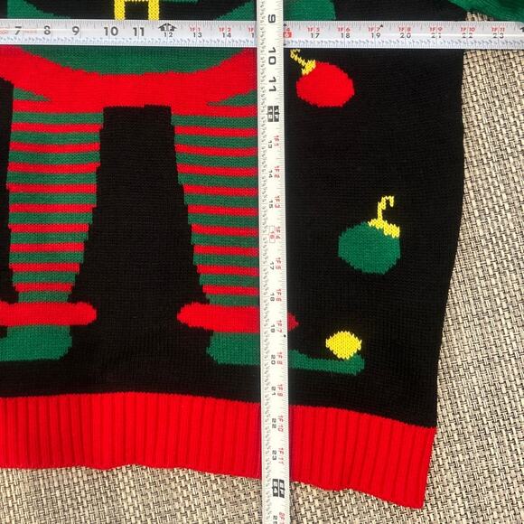 UGLY CHRISTMAS SWEATER Elf Body Bells BE Santa's Helper L Festive Holiday - Picture 5 of 5